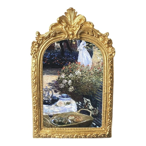 French Resin Photo Frame, Golden Carved Desktop And Vintage Decorative Photo Frame for Home Decoration, Wedding Bedroom