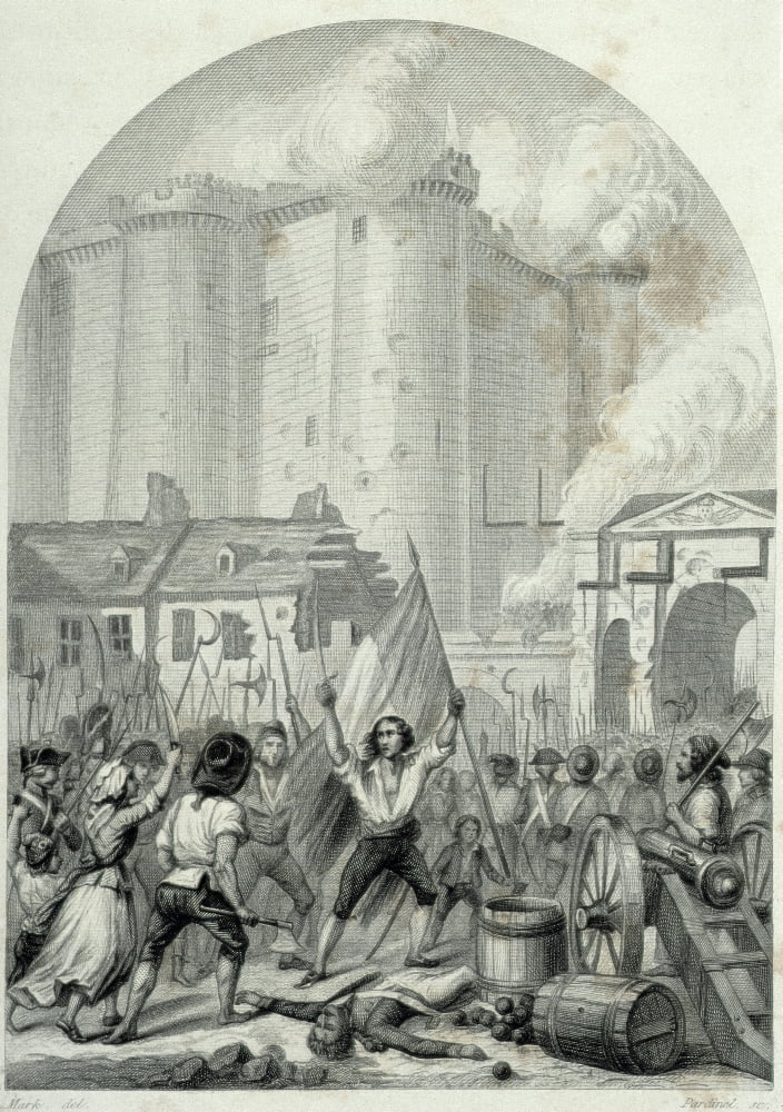 French Revolution Storming Of The Bastille In Paris 14 July 1789 Canvas Art - Ken Welsh Design Pics (12 x 17)