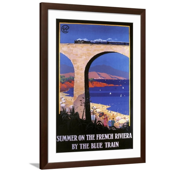 Art.com French Riviera Giclee Print, Brown Frame Wall Art, 32" x 44"