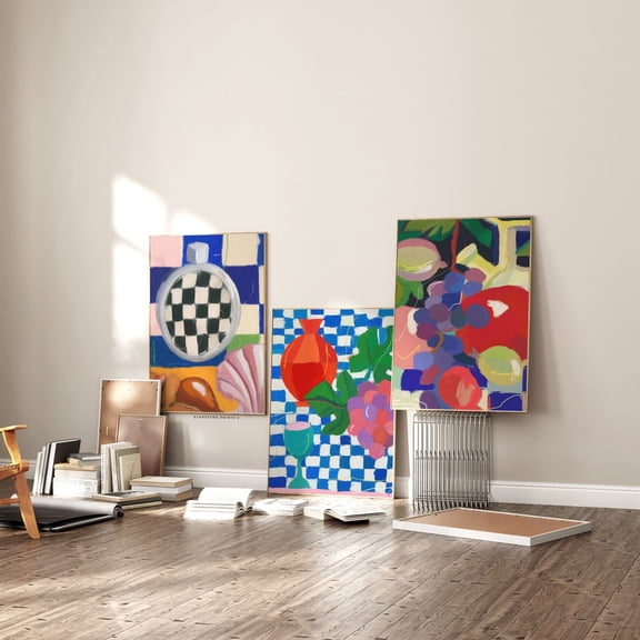 French Riviera Kitchen Print Colorful Food Art Retro Preppy Apartment Set 3 Unframed Paper Print 8x12