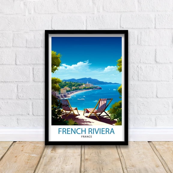 French Riviera Travel Print Wall Decor Wall Art French Riviera Wall Hanging Home Décor French Riviera Gift Art Lovers France Art Lover Gift
