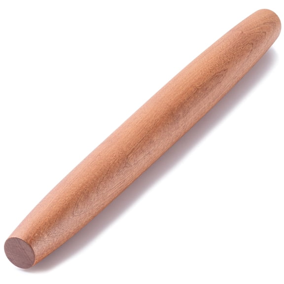 French Rolling Pin, 17.7 Inches Wood Rolling Pin for Baking Extra Long Thickened, Classic Wooden Dough Roller for Fondant Pizza Pie Crust Cookie Pastry, Essential Kitchen Utensil, Brown