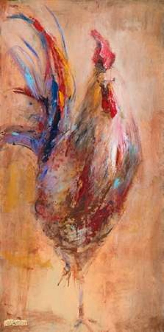 French Rooster Canvas Art - JC Pino (24 x 48)