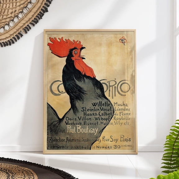 French Rooster Wall Art Vintage Cocorico Art