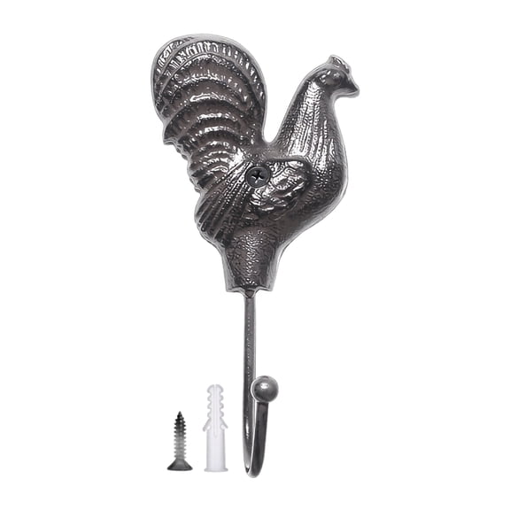 French Rooster Wall Hook Cast Iron Decorative Hook for Entryway Bedroom Key Coat Hat Towel Storage