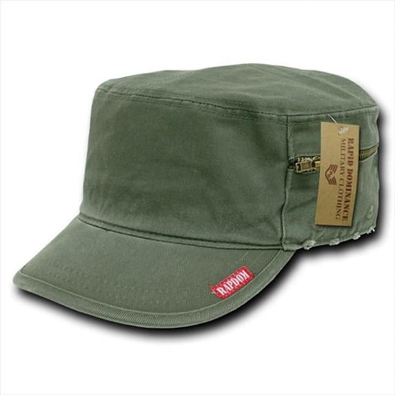 French Round Bill Caps, Olive, S (011)