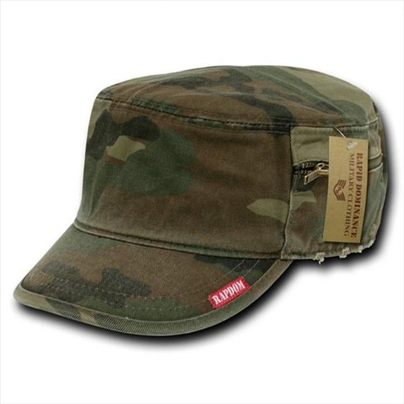 Rapid Dominance 35B- Military Fatique Cap with Zipper-Woodland-M