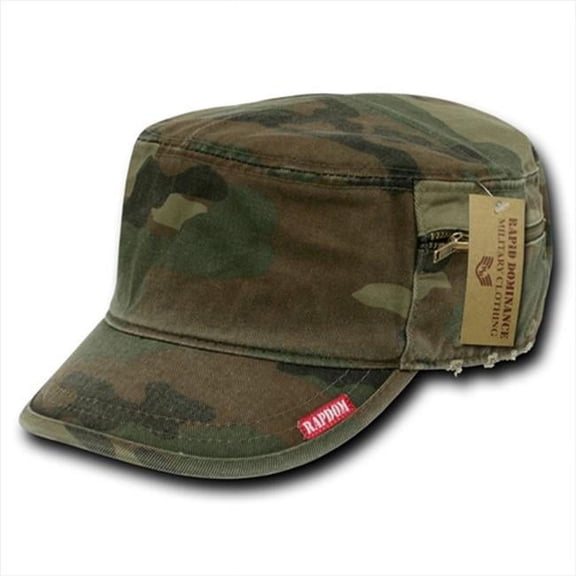 Rapid Dominance 35B- Military Fatique Cap with Zipper-Woodland-M