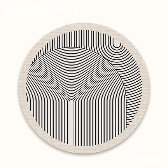 French Round Living Room ration Carpet Simple Lines Bedroom Large Plush Carpets Light Luxury Study Cloakroom Fluffy Soft Rug