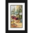 thumbnail image 1 of French-Roussia, Heather A. 11x18 Black Ornate Wood Framed with Double Matting Museum Art Print Titled - Wine for Two, 1 of 4