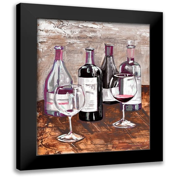 French-Roussia, Heather A. 12x14 Black Modern Framed Museum Art Print Titled - Drink At The Wine Bar