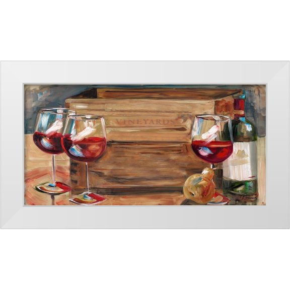 French-Roussia, Heather A. 14x9 White Modern Wood Framed Museum Art Print Titled - Vineyard Wine