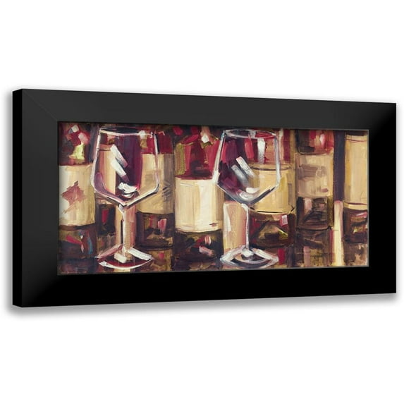 French-Roussia, Heather A. 18x11 Black Modern Framed Museum Art Print Titled - Red Wine with Dinner