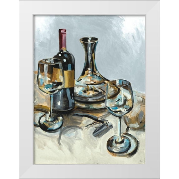 French-Roussia, Heather A. 19x24 White Modern Wood Framed Museum Art Print Titled - Wine with Dinner II