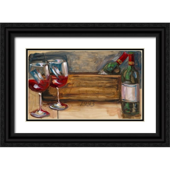 French-Roussia, Heather A. 24x16 Black Ornate Wood Framed with Double Matting Museum Art Print Titled - 93 Vino