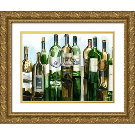 French-Roussia, Heather A. 24x19 Gold Ornate Wood Framed with Double Matting Museum Art Print Titled - BandG Bottles I