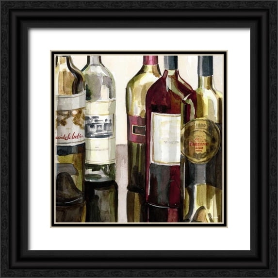 French-Roussia, Heather A. 26x26 Black Ornate Wood Framed with Double Matting Museum Art Print Titled - BandG Bottles Square I