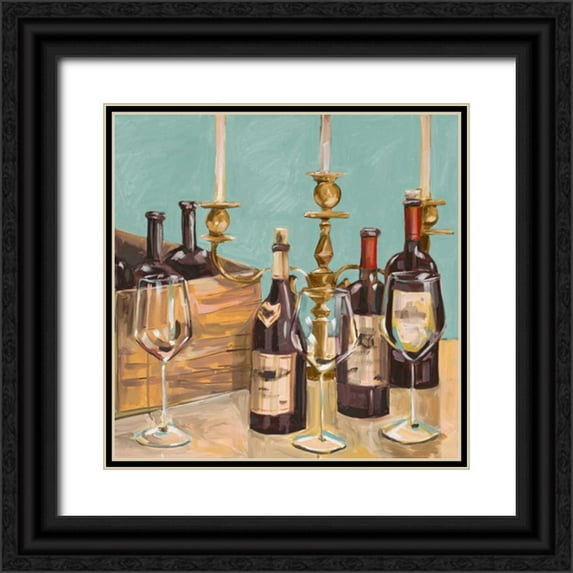 French-Roussia, Heather A. 26x26 Black Ornate Wood Framed with Double Matting Museum Art Print Titled - Dinner Party I