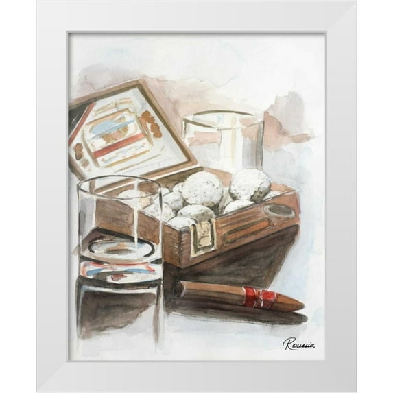 French-Roussia, Heather A. 26x32 White Modern Wood Framed Museum Art Print Titled - Box of Golf Balls