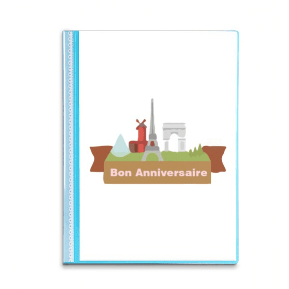 French Scenery Birthday Greetings Book Sheet Protectors Portfolio Binder Folder
