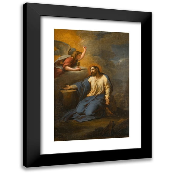 French School 11x14 Black Modern Framed Museum Art Print Titled - The Agony in the Garden (17th Century)