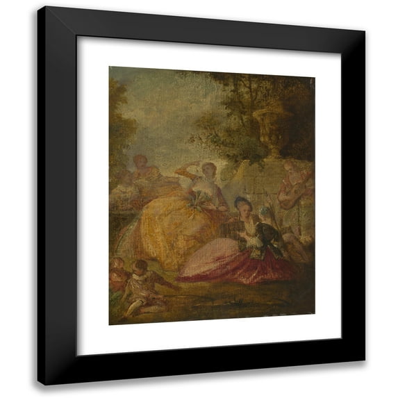 French School 12x14 Black Modern Framed Museum Art Print Titled - Entertainment (18th Century)