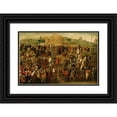 thumbnail image 1 of French School 14x11 Black Ornate Wood Framed Double Matted Museum Art Print Titled: Allegorical Composition of Francois Ier on Julius Caesar's Path (16th Century), 1 of 5