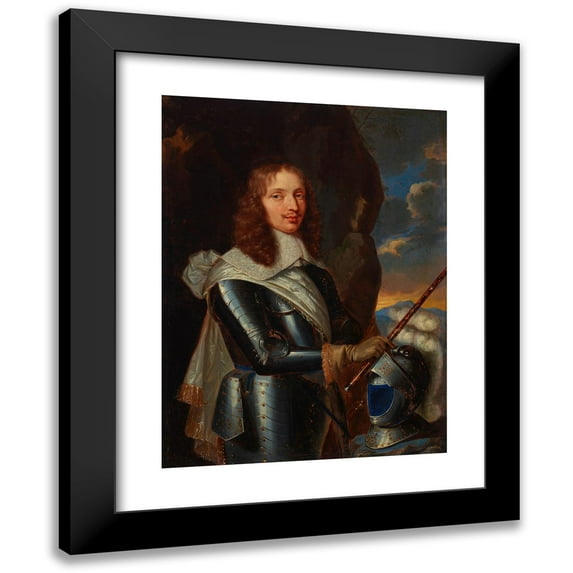 French School 15x18 Black Modern Framed Museum Art Print Titled - Portrait of a Gentleman, Said to Be Jacques II, Marquis De Castelnau (1620-1658) (17th Century)