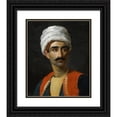 thumbnail image 1 of French School 20x23 Black Ornate Framed Double Matted Museum Art Print Titled: Portrait of Hassan El Berberi (1827), 1 of 5