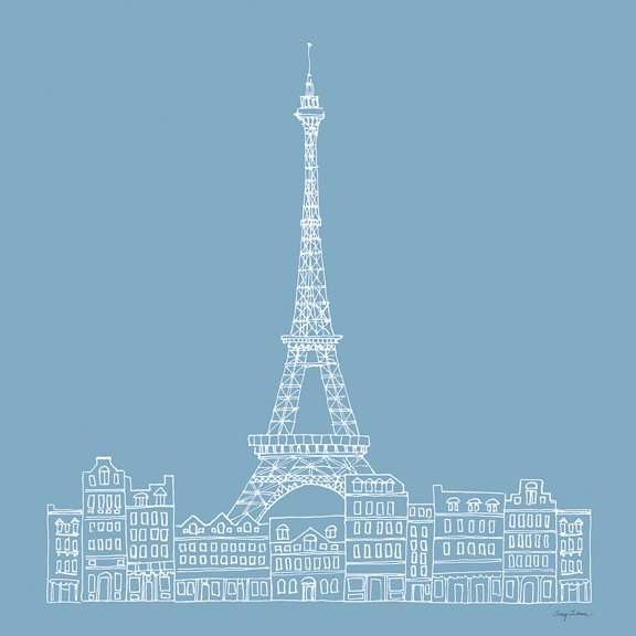 French Script III Blue Poster Print - Avery Tillmon (24 x 24)