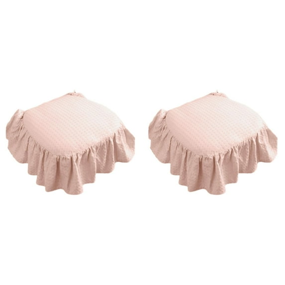 French Cotton Simple Seat Cushion, Seat Cushion Fabric Not Soft Chair Pad Ruffled Chair Cushions with Ties, and Cotton Filled for Kitchen and Officewooden Dinner Chair 17.72 x 16.95 Inch