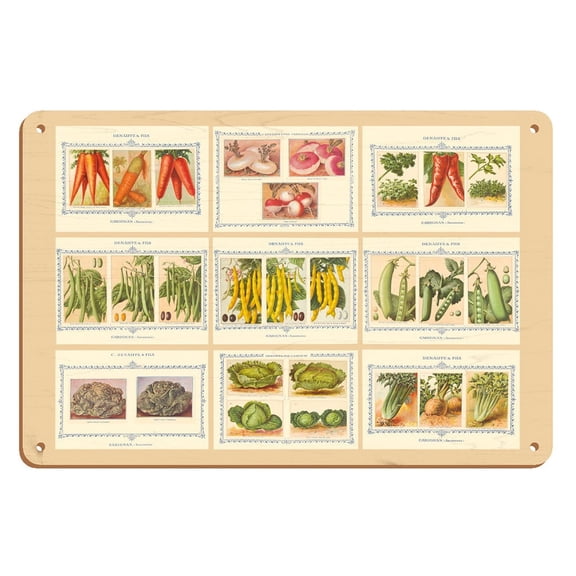 French Seed Packet Collage - Denaiffe and Son - Vintage Seed Packet c.1910s - 8 x 12 inch Vintage Wood Art Sign