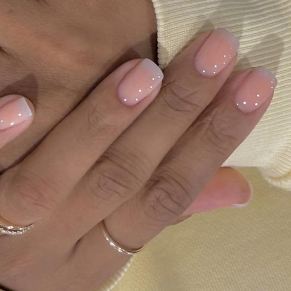 French Short Square Press On Nail ABS Fake Nail Easy Application Salon Quality