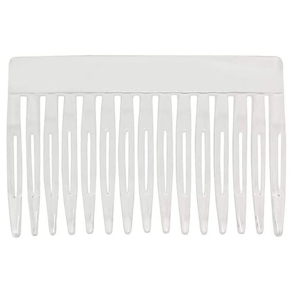 French Side Comb - Clear Plastic French Twist Comb - Teeth Hair Comb - Smooth Hair Clips 2-3/4" Long! (8)