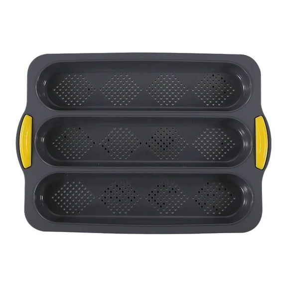 French Silicone Bread Mold 3-D, Silicone Non Stick French Bread Mould 3 Tray Loaf Pan Bake Non Stick Baking Oven Toaster Pan Silicone Sandwich French Baking Tray Silicone Pans for Baking Sheet Pans