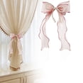 thumbnail image 1 of French Silky Bow Curtain Tiebacks, Lace Ribbon Curtain Ties and No-Drill Holdbacks for Sheer Drapes, Bedrooms, Nurseries, Canopies and Wedding Decor, 1 of 5