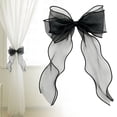 thumbnail image 1 of French Silky Bow Curtain Tiebacks, Lace Ribbon Curtain Ties and No-Drill Holdbacks for Sheer Drapes, Bedrooms, Nurseries, Canopies and Wedding Decor, 1 of 5