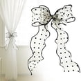 thumbnail image 1 of French Silky Bow Curtain Tiebacks, Lace Ribbon Curtain Ties and No-Drill Holdbacks for Sheer Drapes, Bedrooms, Nurseries, Canopies and Wedding Decor, 1 of 6