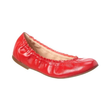 French Sole Cecila Leather Flat, 8, Red