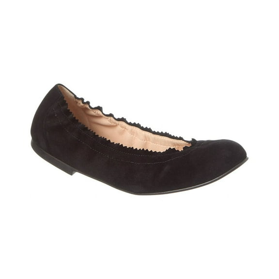 French Sole Cecila Suede Flat, 6.5, Black