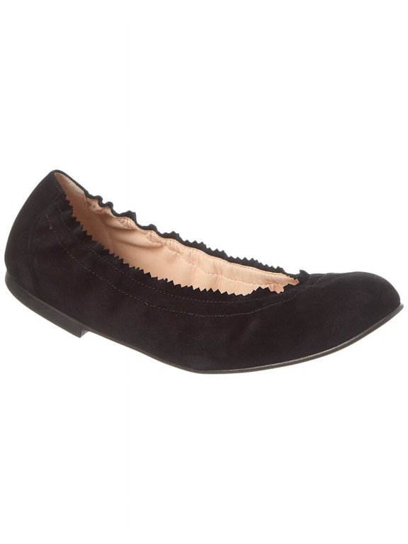 Cecila Suede Flat, 6, Black