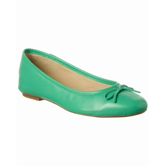 French Sole Emerald Leather Flat, 11, Green