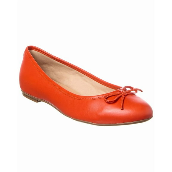 French Sole Emerald Leather Flat, 6.5, Orange