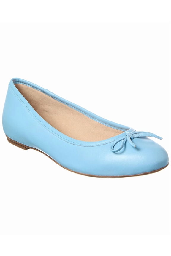 Emerald Leather Flat, 9, Blue