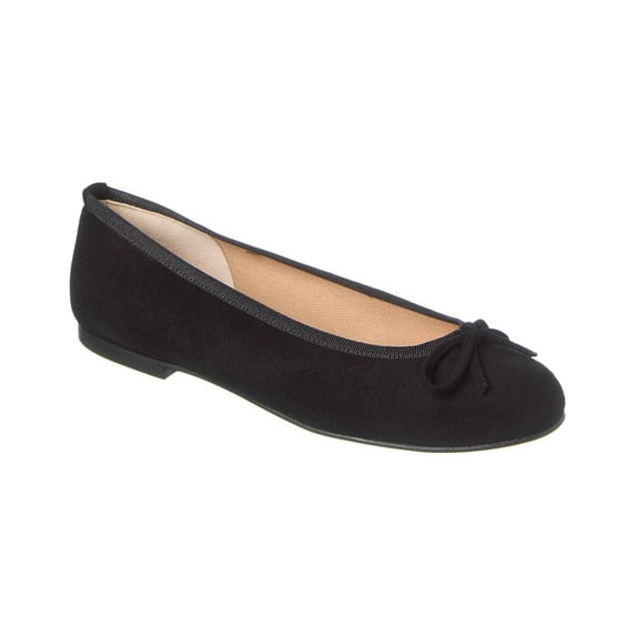 French Sole Emerald Suede Flat, 9.5, Black