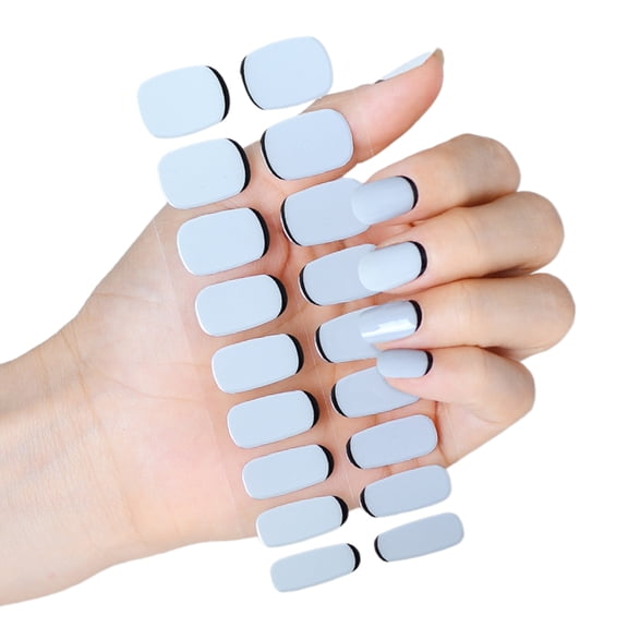 French Style Gel Nails Stickers Gradient Nails Polish Strips Manicures Stickers Nail Wraps Semi Cured Gel Nail Strips