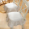 thumbnail image 1 of French Style Non Soft Seat Cushion with Ties Ruffled Decorative Chair Pad for Kitchen and Dining Room, 1 of 3