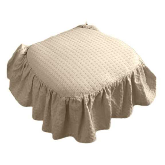 French Style Seat Cushion - Non- Soft Chair Pad with Ruffles, Ties & Filling for Kitchen, Office & Wooden Dinner Chairs
