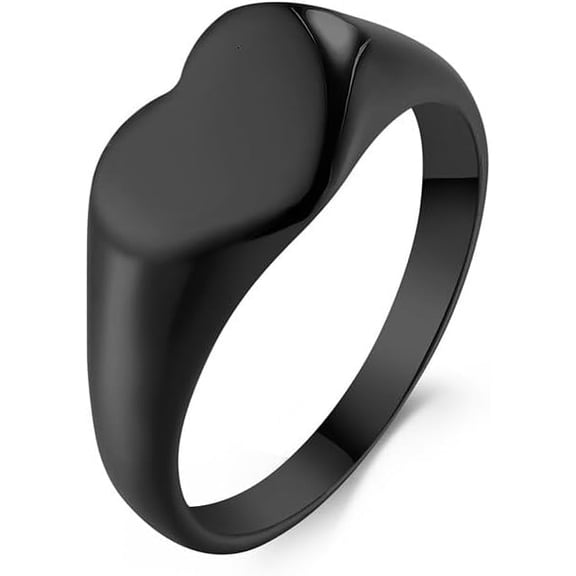 French Style Simple Heart-Shaped Stainless Steel Ring for Women – Light Luxury Senior Elegance