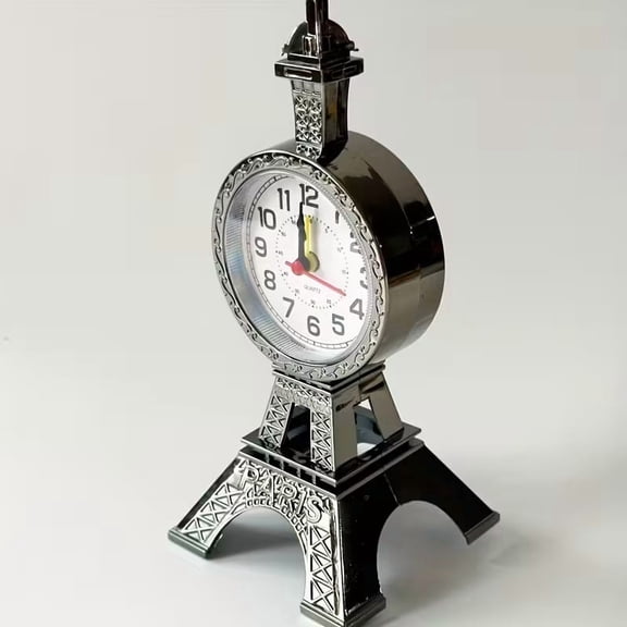 French Style Tower Alarm Clock Retro Table Clock for Bedroom Office Decor Gift